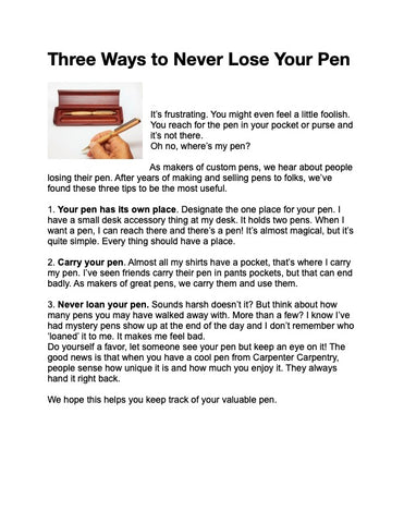 3 Ways to Never Lose Your Pen